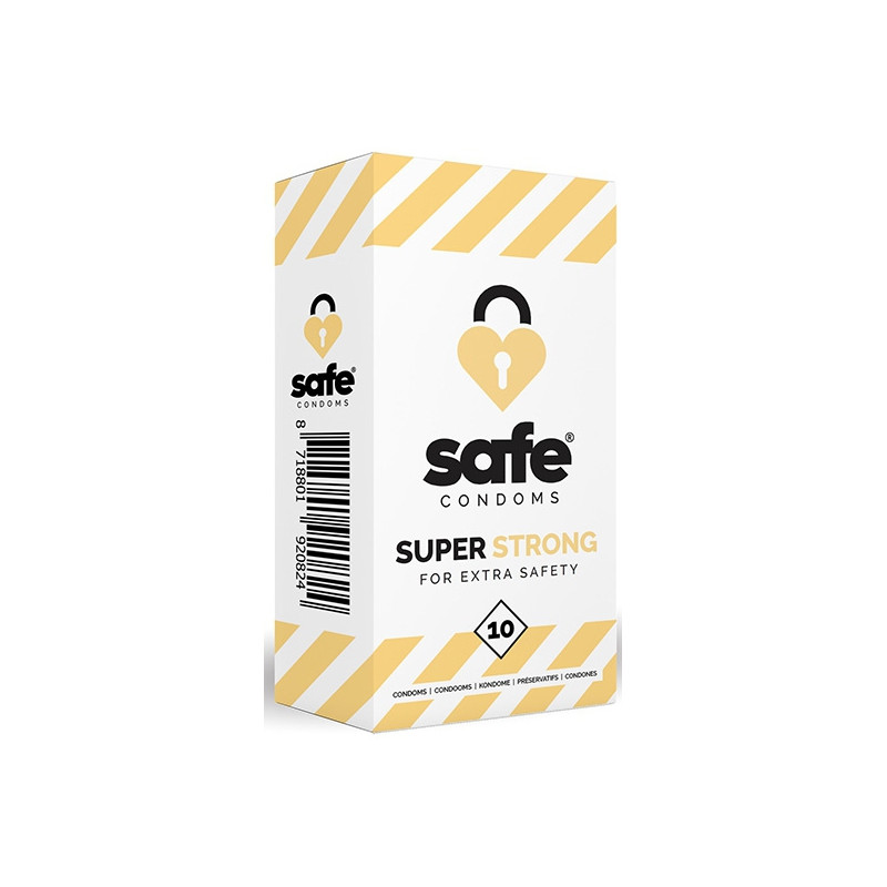 Safe Condoms Préservatifs Super Strong 56mm x10